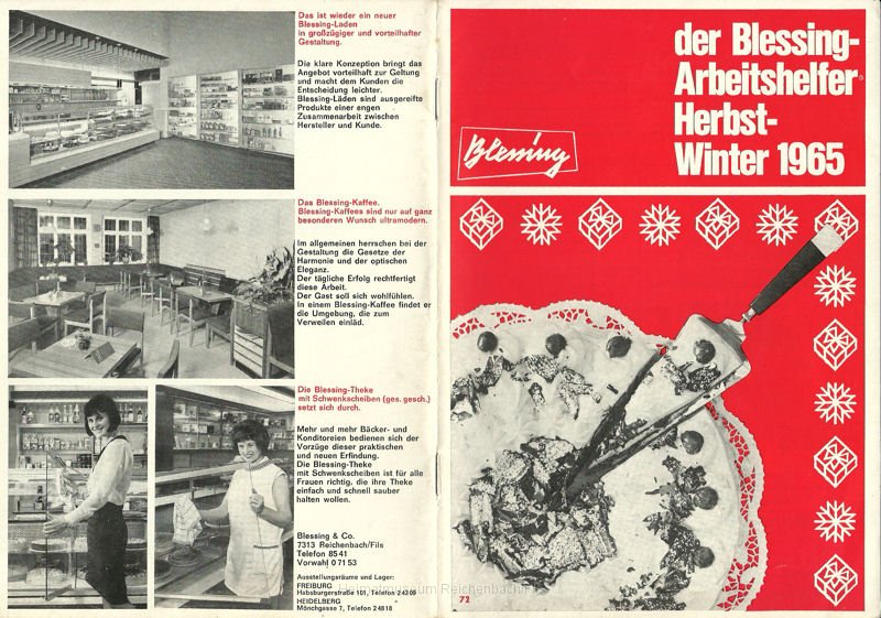 blessing4.jpg - Der Blessing Arbeitshelfer (Preisliste) Nummer 72 "Herbst/Winter 1956" (Vorder- und Rückseite).